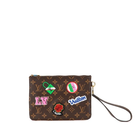LOUIS VUITTON Brown Monogram Leather Pouch - Picture 1 of 12
